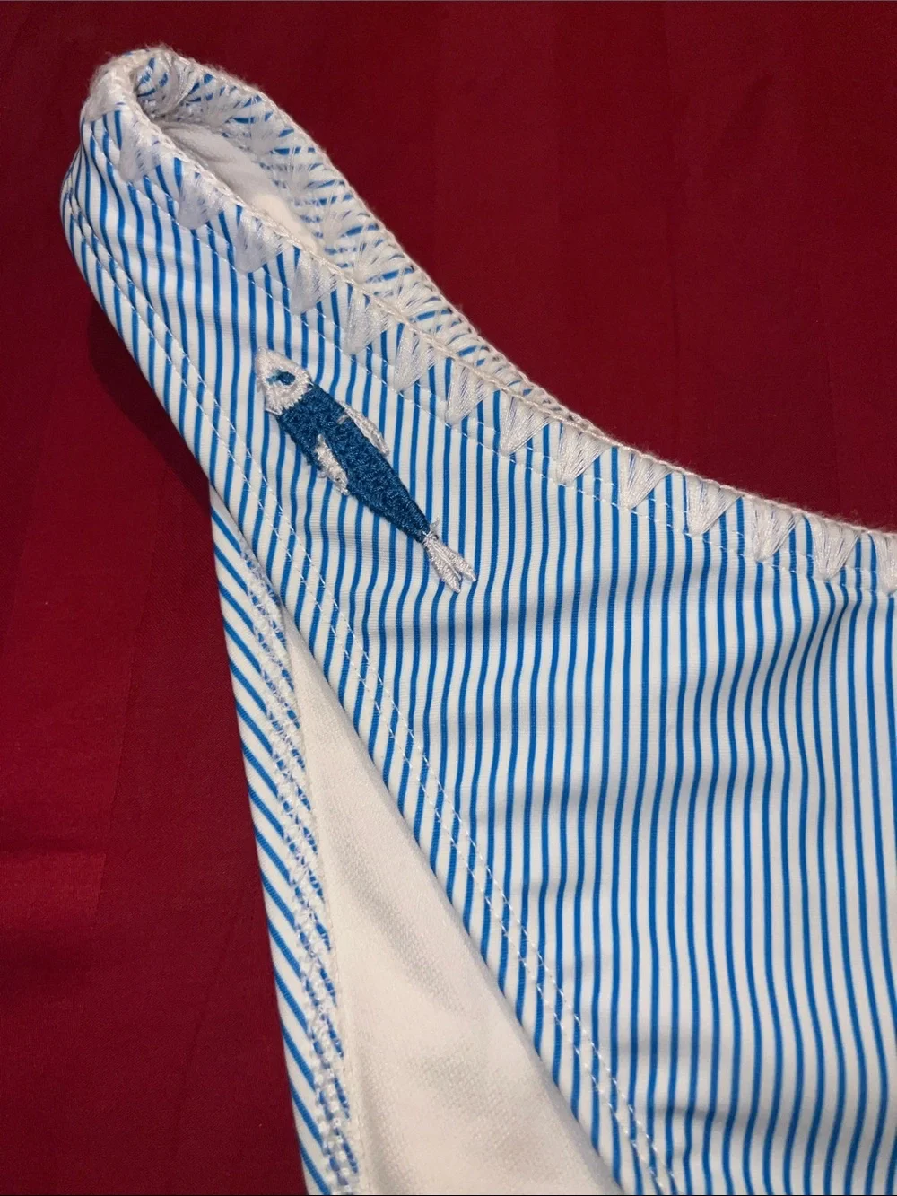 Women's Sardine Applique Striped Low-Rise Bikini Bottom - Wild Fable M.  NWT.